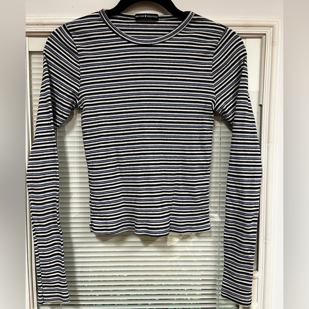 Brandy Melville Striped Ribbed Long Sleeve Top